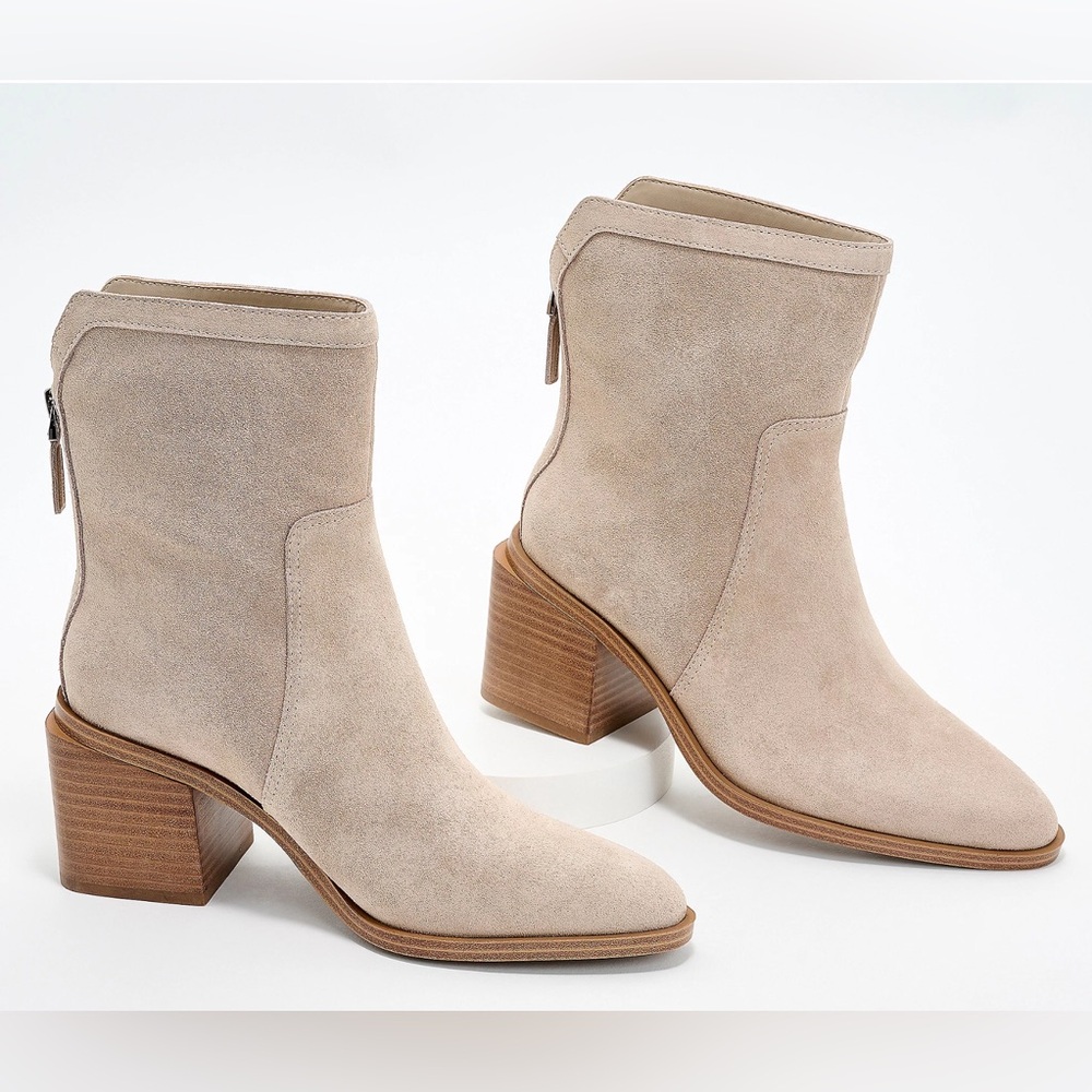 NWT Vince Camuto Water-Repellent Suede Mid-Shaft Boots -Kortimy